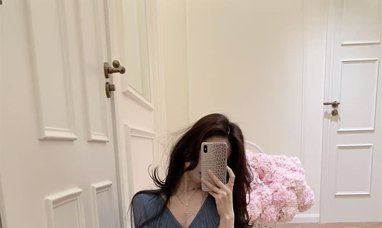 지금 임산부 빅 사이즈 휴가 품격 바람 파란색 셔츠 한 부서 아름다운 작은 셔츠 상세 이미지 21