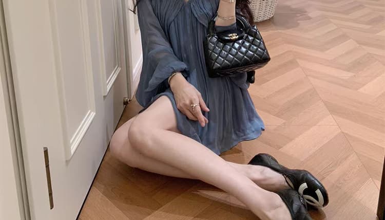 지금 임산부 빅 사이즈 휴가 품격 바람 파란색 셔츠 한 부서 아름다운 작은 셔츠 상세 이미지 22