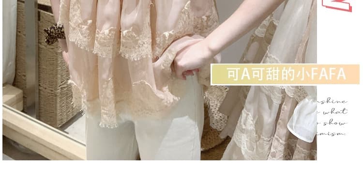 새로운 임산부 달콤함 무거운 작업 한 부서 디스플레이 화이트 한 부서 레이스 여성 셔츠 상세 이미지 6