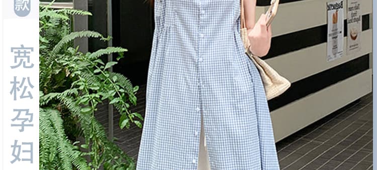 새로운 지금 임산부 롱 코트 민소매 셔츠 레이스 바지 세트 여성 상세 이미지 2