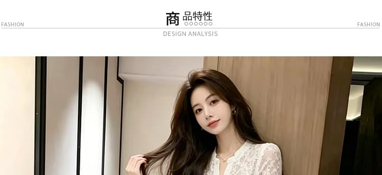임산부 빅 사이즈 프랑스식 품격 화이트 레이스 슬림해 보이는 패치워크 여성 드레스 상세 이미지 11