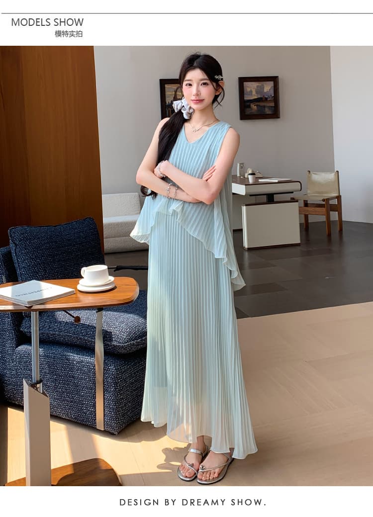 지금 임산부 무거운 작업 플리츠 롱 코트 드레스 상세 이미지 12