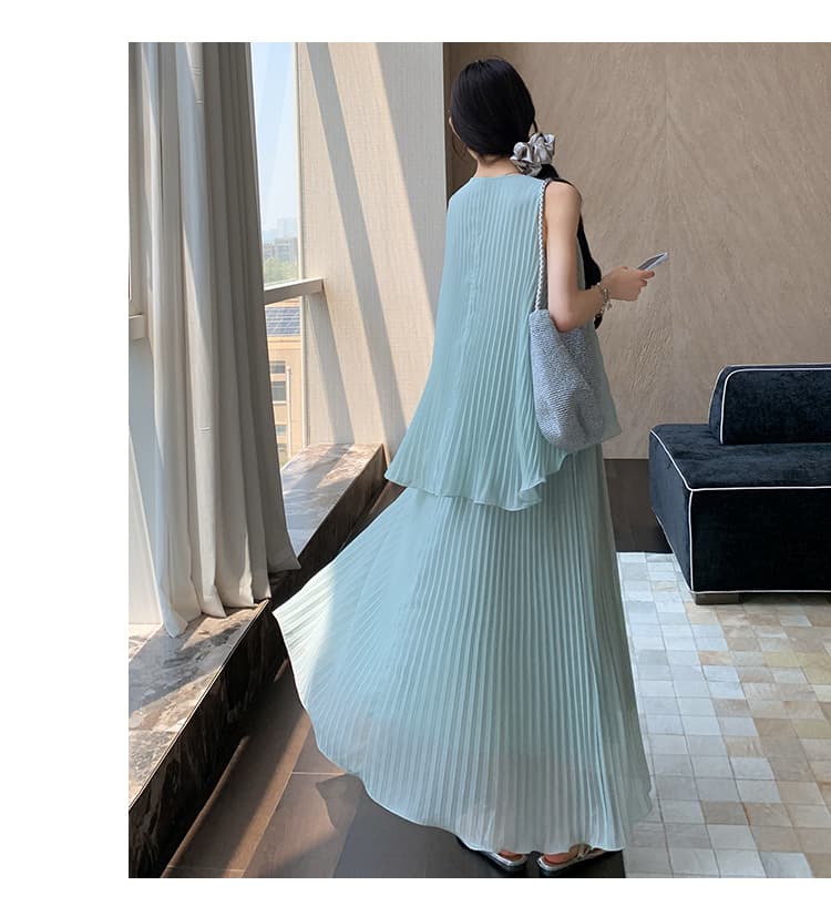 지금 임산부 무거운 작업 플리츠 롱 코트 드레스 상세 이미지 26