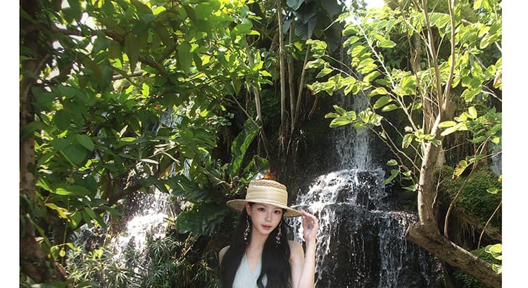지금 임산부 빅 사이즈 깃발 V넥 패치워크 레이스 드레스 상세 이미지 50