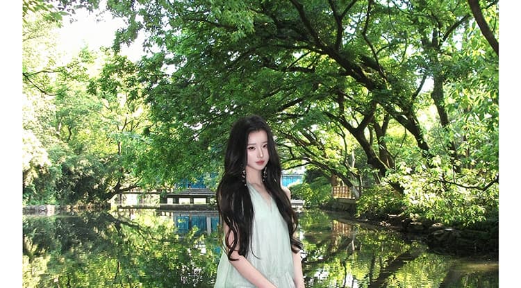 지금 임산부 빅 사이즈 깃발 V넥 패치워크 레이스 드레스 상세 이미지 53