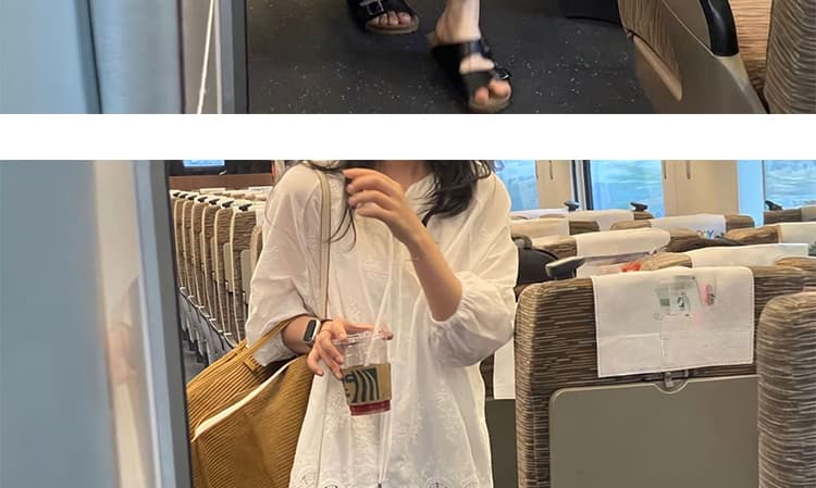 지금 자수 무거운 작업 레이스 레이스 셔츠 스트라이프 치마 세트 여성 상세 이미지 19