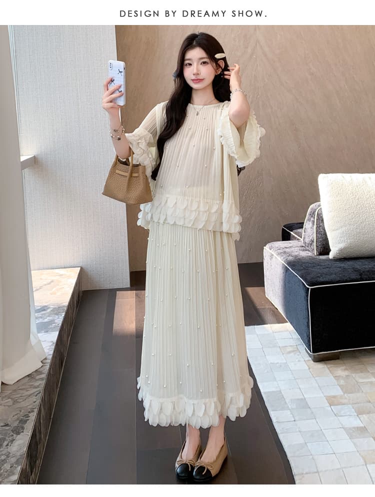 실사 임산부 외국 가스 품격 비즈 박기 레이스 무거운 작업 세트 여성 상세 이미지 23