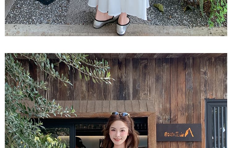 새로운 임산부 빅 사이즈 쉬폰 플리츠 민소매 맨위 반신 치마 세트 여성 상세 이미지 27