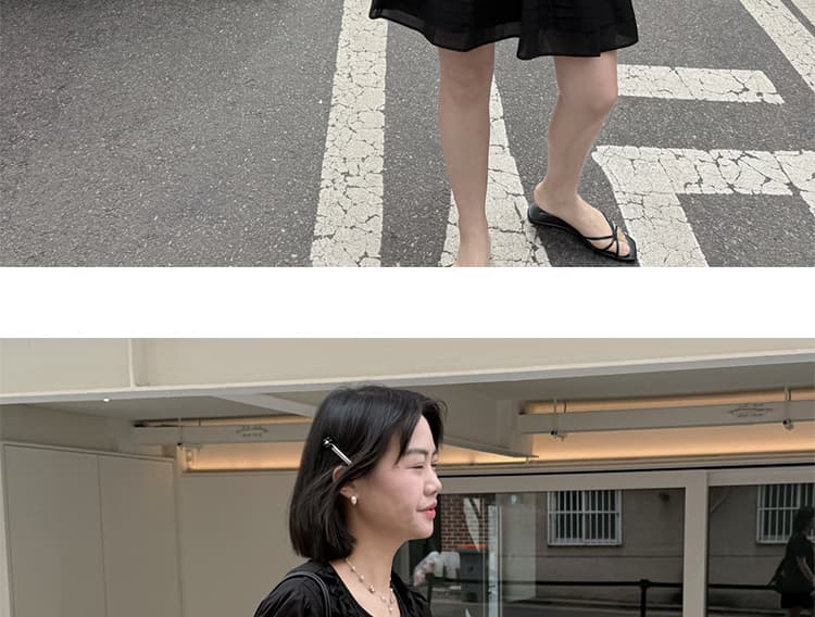 새로운 프랑스식 달콤함 목이버섯 무거운 작업 명중 기사 레이스업 루즈핏 쇼트 스타일 치마 상세 이미지 22