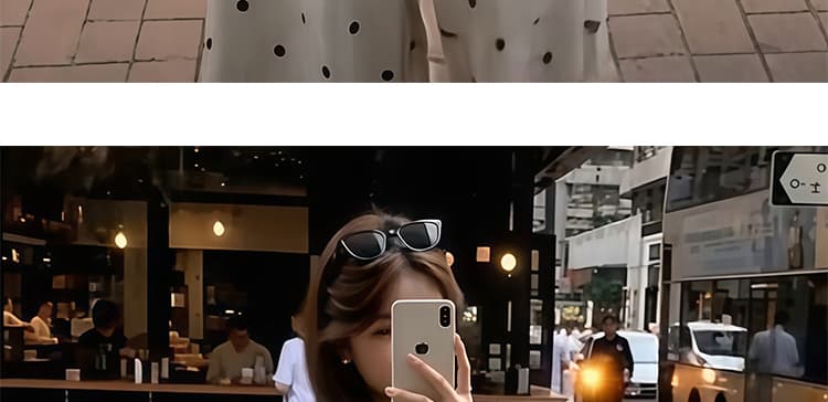 폭발 한 부서 빅 사이즈 작은 날다 소매 맨위 도트 무늬 면 린넨 바지 세트 여성 상세 이미지 47
