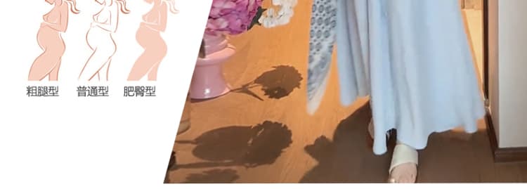새로운 임산부 빅 사이즈 그는 벤 바람 셔츠 칼라 작은 대중 디자인 센스 슬림해 보이는 롱 스커트 상세 이미지 9