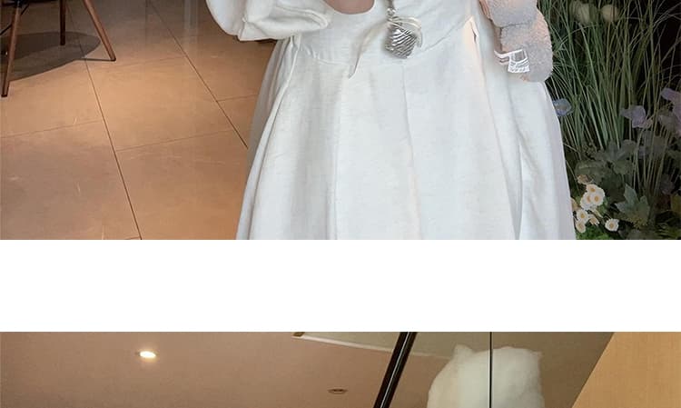 새로운 임산부 빅 사이즈 그는 벤 바람 셔츠 칼라 작은 대중 디자인 센스 슬림해 보이는 롱 스커트 상세 이미지 18