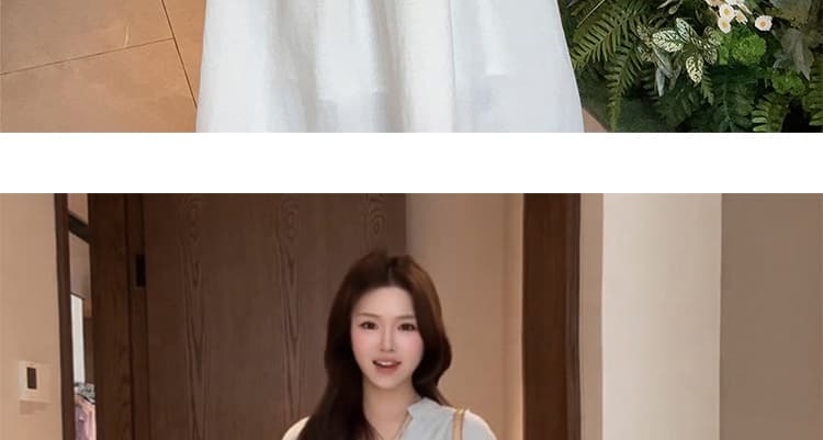 새로운 임산부 빅 사이즈 그는 벤 바람 셔츠 칼라 작은 대중 디자인 센스 슬림해 보이는 롱 스커트 상세 이미지 35
