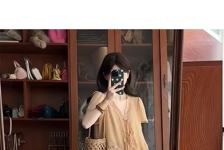 한 부서 빅 사이즈 무거운 작업 쉬폰 패치워크 레이스 맨위 플리츠 치마 세트 여성 상세 이미지 26