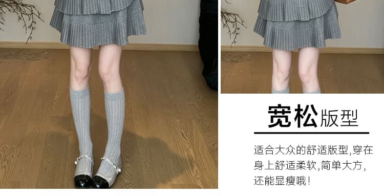 폭발 지금 한 부서 빅 사이즈 품격 작은 대중 꽃 연주 중 Pleat 맨위 플리츠 치마 세트 여성 상세 이미지 6