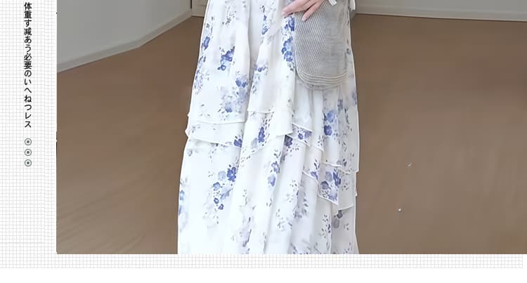임산부 빅 사이즈 휴가 바람 한 부서 프린트 루즈핏 슬림해 보이는 디자인 센스 드레스 상세 이미지 3