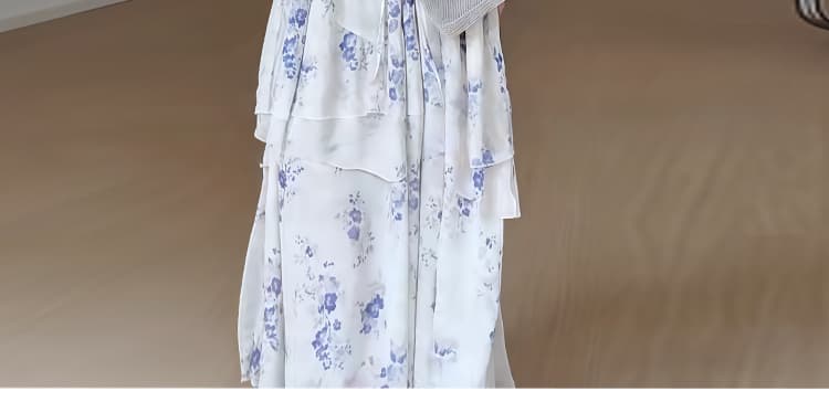 임산부 빅 사이즈 휴가 바람 한 부서 프린트 루즈핏 슬림해 보이는 디자인 센스 드레스 상세 이미지 13