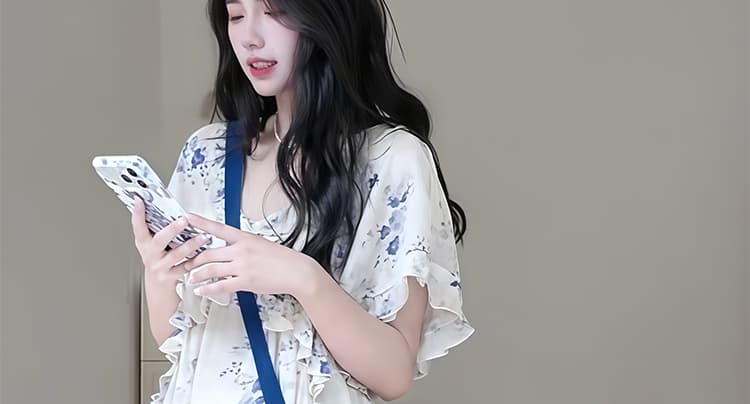 임산부 빅 사이즈 휴가 바람 한 부서 프린트 루즈핏 슬림해 보이는 디자인 센스 드레스 상세 이미지 17
