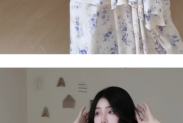 임산부 빅 사이즈 휴가 바람 한 부서 프린트 루즈핏 슬림해 보이는 디자인 센스 드레스 상세 이미지 22