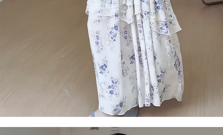 임산부 빅 사이즈 휴가 바람 한 부서 프린트 루즈핏 슬림해 보이는 디자인 센스 드레스 상세 이미지 48