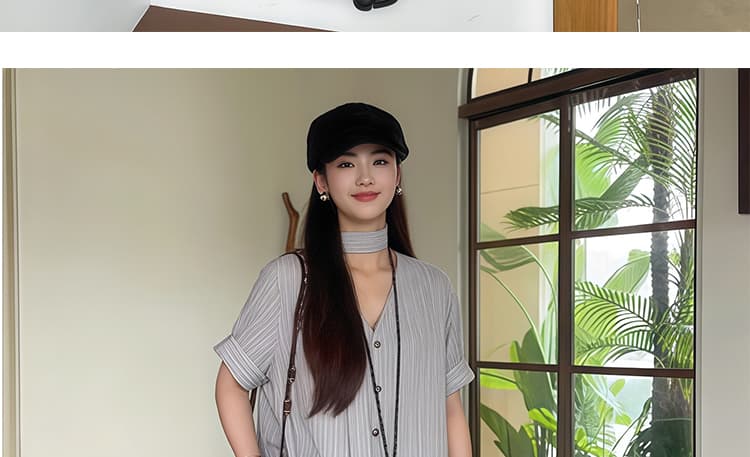 여름 새로운 품격 한 부서 디자인 센스 루즈핏 다용도 슬림해 보이는 반팔 세트 상세 이미지 28
