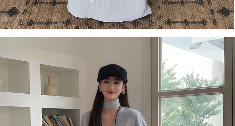 여름 새로운 품격 한 부서 디자인 센스 루즈핏 다용도 슬림해 보이는 반팔 세트 상세 이미지 34