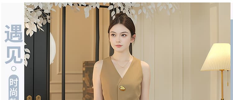 새로운 임산부 빅 사이즈 외국 가스 작은 대중 조끼 민소매 외국 가스 세트 여성 상세 이미지 1
