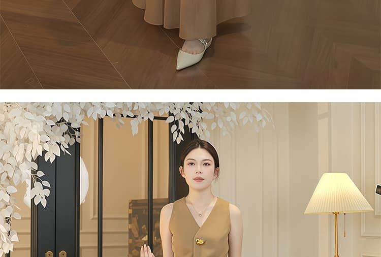새로운 임산부 빅 사이즈 외국 가스 작은 대중 조끼 민소매 외국 가스 세트 여성 상세 이미지 22