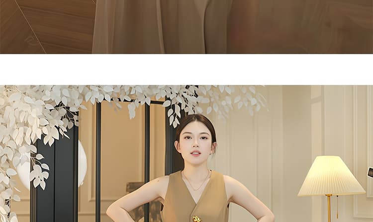 새로운 임산부 빅 사이즈 외국 가스 작은 대중 조끼 민소매 외국 가스 세트 여성 상세 이미지 40