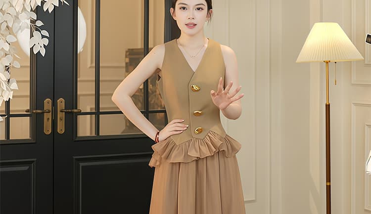 새로운 임산부 빅 사이즈 외국 가스 작은 대중 조끼 민소매 외국 가스 세트 여성 상세 이미지 43
