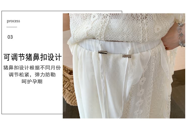 실사 지금 빅 사이즈 레이스 무거운 작업 꽃 쉬폰 세트 상세 이미지 9