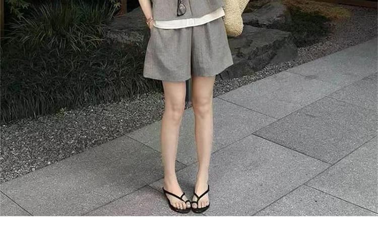 지금 임산부 빅 사이즈 캐주얼 한 부서 느긋한 반바지 세트 상세 이미지 18