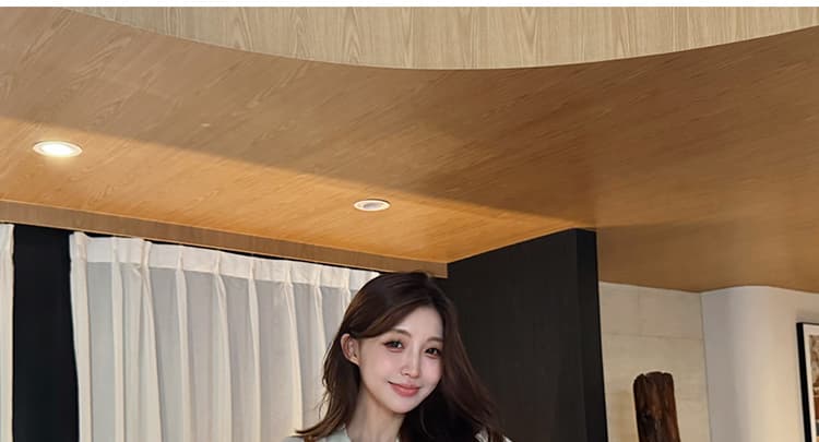 지금 이른 가을 새로운 면사 부드러운 센스 맨위 슬립 반신 스커트 세 조각 여성 세트 상세 이미지 21