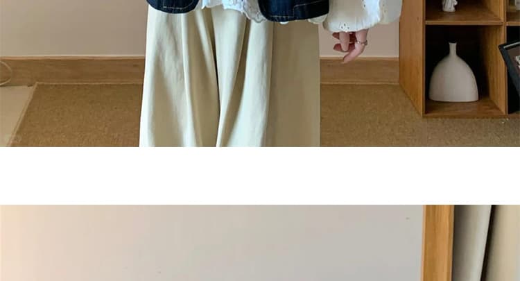 지금 한 부서 빅 사이즈 패션 홀로우 아웃 셔츠 데님 베스트 와이드 레그 팬츠 3종 세트 여성 의류 상세 이미지 24