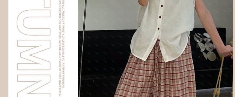 지금 이른 가을 느긋한 임산부 빅 사이즈 버블 캐주얼 체크무늬 다리 바지 아이들 상세 이미지 2
