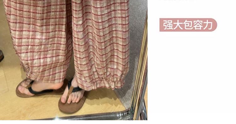 지금 이른 가을 느긋한 임산부 빅 사이즈 버블 캐주얼 체크무늬 다리 바지 아이들 상세 이미지 9