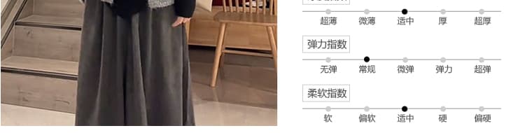 지금 패션 빅 사이즈 새로운 루즈핏 만나는 맨위 털실 베스트 투피스 세트 와이드 레그 팬츠 세트 여성 상세 이미지 15