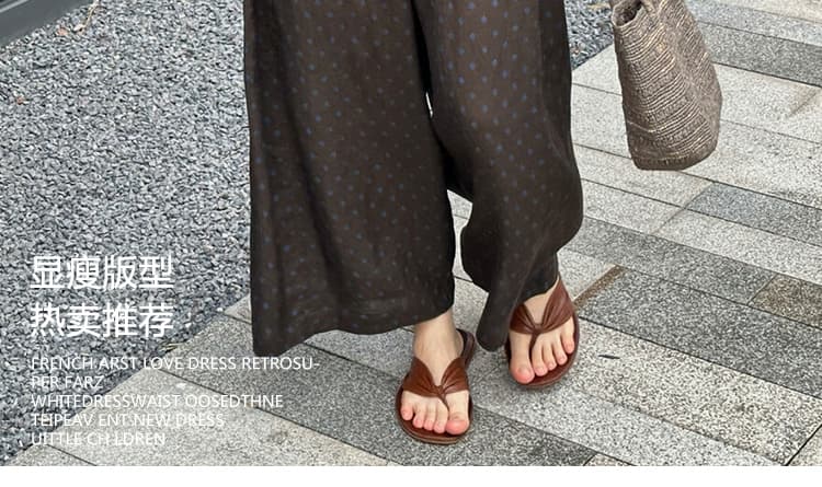 지금 새로운 빅 사이즈 조끼 시작 재킷 맨위 면 린넨 와이드 레그 팬츠 세 조각 여성 세트 상세 이미지 3