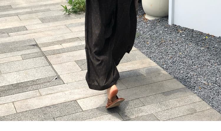 지금 새로운 빅 사이즈 조끼 시작 재킷 맨위 면 린넨 와이드 레그 팬츠 세 조각 여성 세트 상세 이미지 13