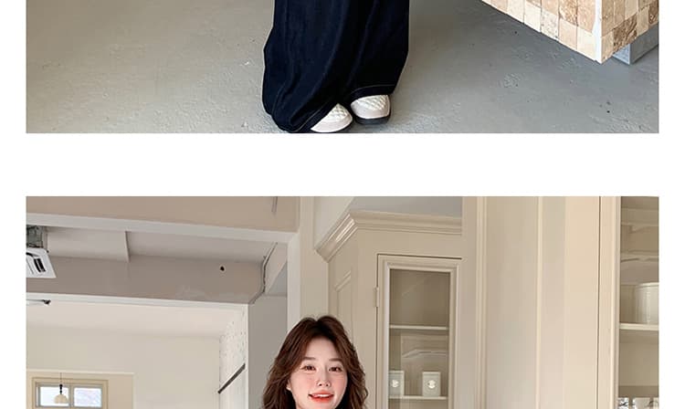 지금 새로운 빅 사이즈 임산부 워시 물 데님 패치워크 체크무늬 세트 상세 이미지 25