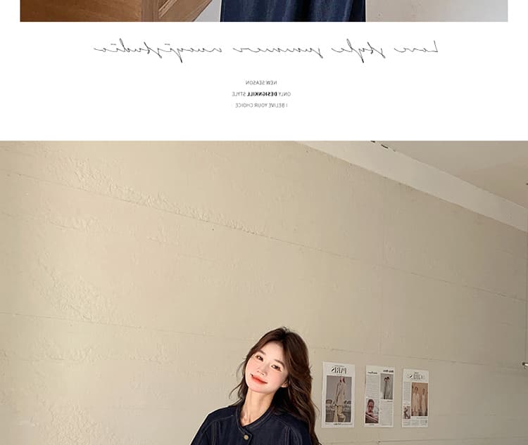 지금 새로운 빅 사이즈 임산부 워시 물 데님 패치워크 체크무늬 세트 상세 이미지 30