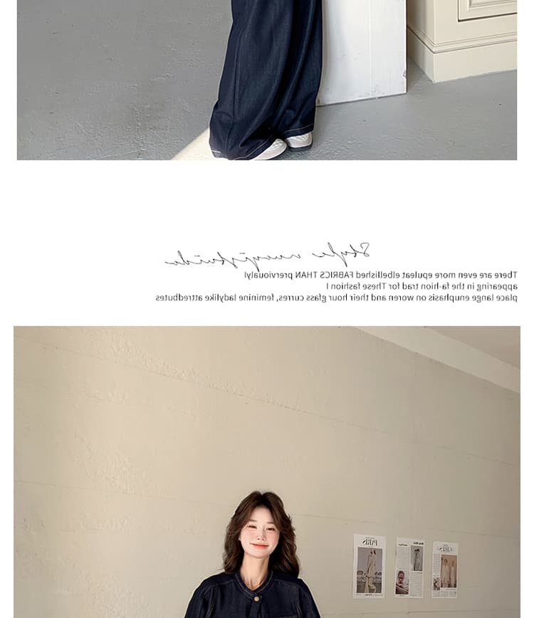 지금 새로운 빅 사이즈 임산부 워시 물 데님 패치워크 체크무늬 세트 상세 이미지 39