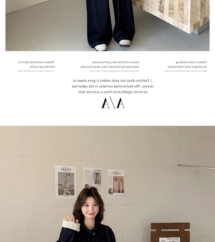 지금 새로운 빅 사이즈 임산부 워시 물 데님 패치워크 체크무늬 세트 상세 이미지 41