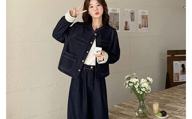 지금 새로운 빅 사이즈 임산부 워시 물 데님 패치워크 체크무늬 세트 상세 이미지 49