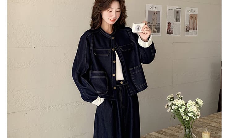 지금 새로운 빅 사이즈 임산부 워시 물 데님 패치워크 체크무늬 세트 상세 이미지 54