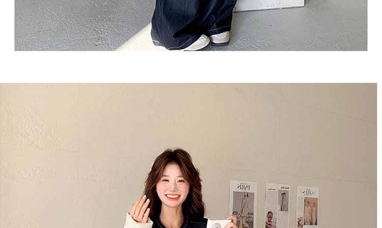 지금 새로운 빅 사이즈 임산부 워시 물 데님 패치워크 체크무늬 세트 상세 이미지 59