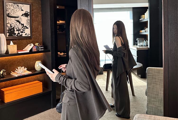 지금 가을 슈퍼 부드럽다 면 소재 느긋한 3종 세트 캐주얼 편안함 니트 면 세트 상세 이미지 21