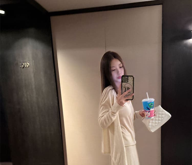 지금 가을 슈퍼 부드럽다 면 소재 느긋한 3종 세트 캐주얼 편안함 니트 면 세트 상세 이미지 38