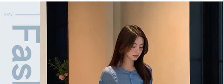 지금 새로운 품격 한 부서 면 린넨 맨위 플리츠 반신 치마 세트 여성 상세 이미지 1