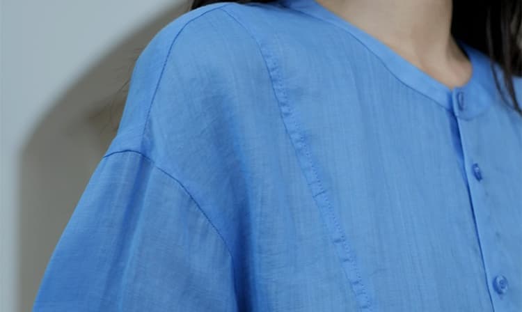 지금 새로운 품격 한 부서 면 린넨 맨위 플리츠 반신 치마 세트 여성 상세 이미지 30